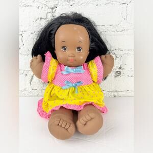Vintage Mattel 1989 Magic Nursery Dark Skin Brown Eyed Doll 14”